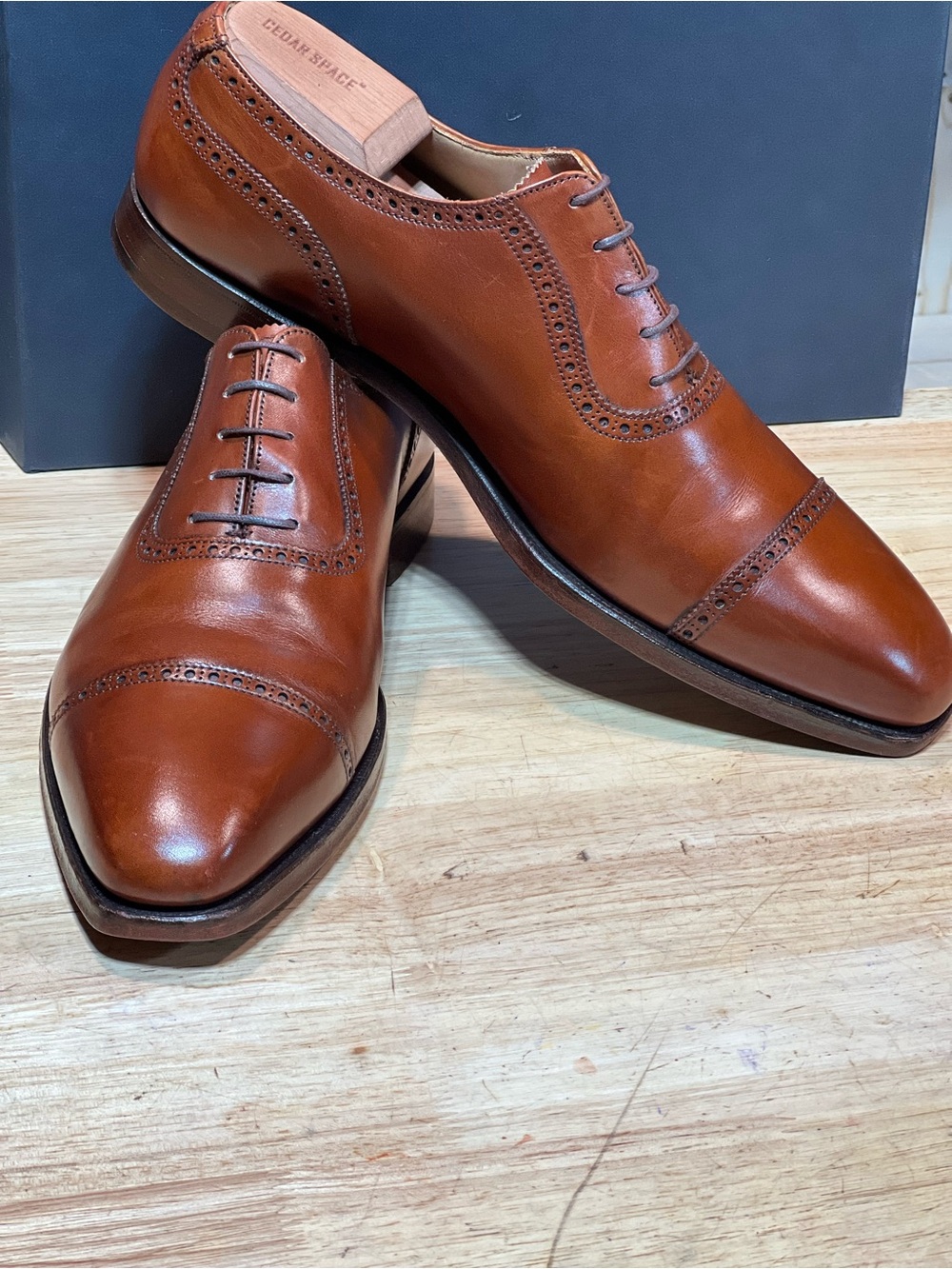 Crockett & Jones “Westbourne” Cap Toe Oxfords Chestnut Brown Calf 9UK 10US
